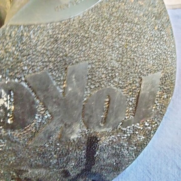 Toko Cross Country Ski Boots Switzerland Leather Yellow Vtg Ski Lodge Decor - Picture 7 of 7